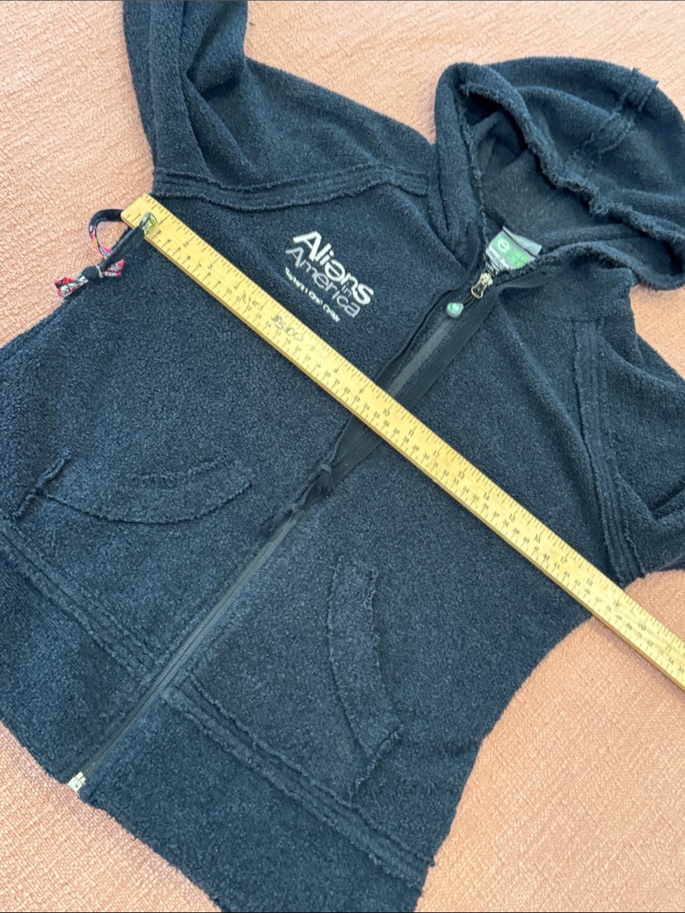 Aliens in America Crew season one Black terry cloth Teddy Zip-Up Jacket sweater - Picture 8 of 16
